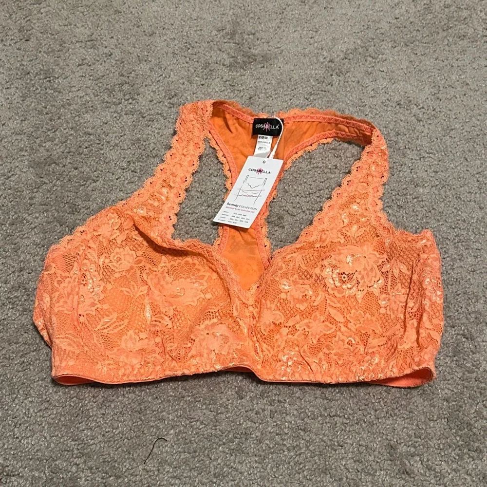 Cosabella Never Say Never Beauty Racie Bralette Coral Breeze NEVER1361‎ Womens L